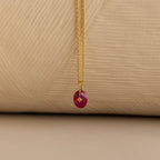North Star Birthstone Signet Charm Necklace Silver 18K Gold Plated