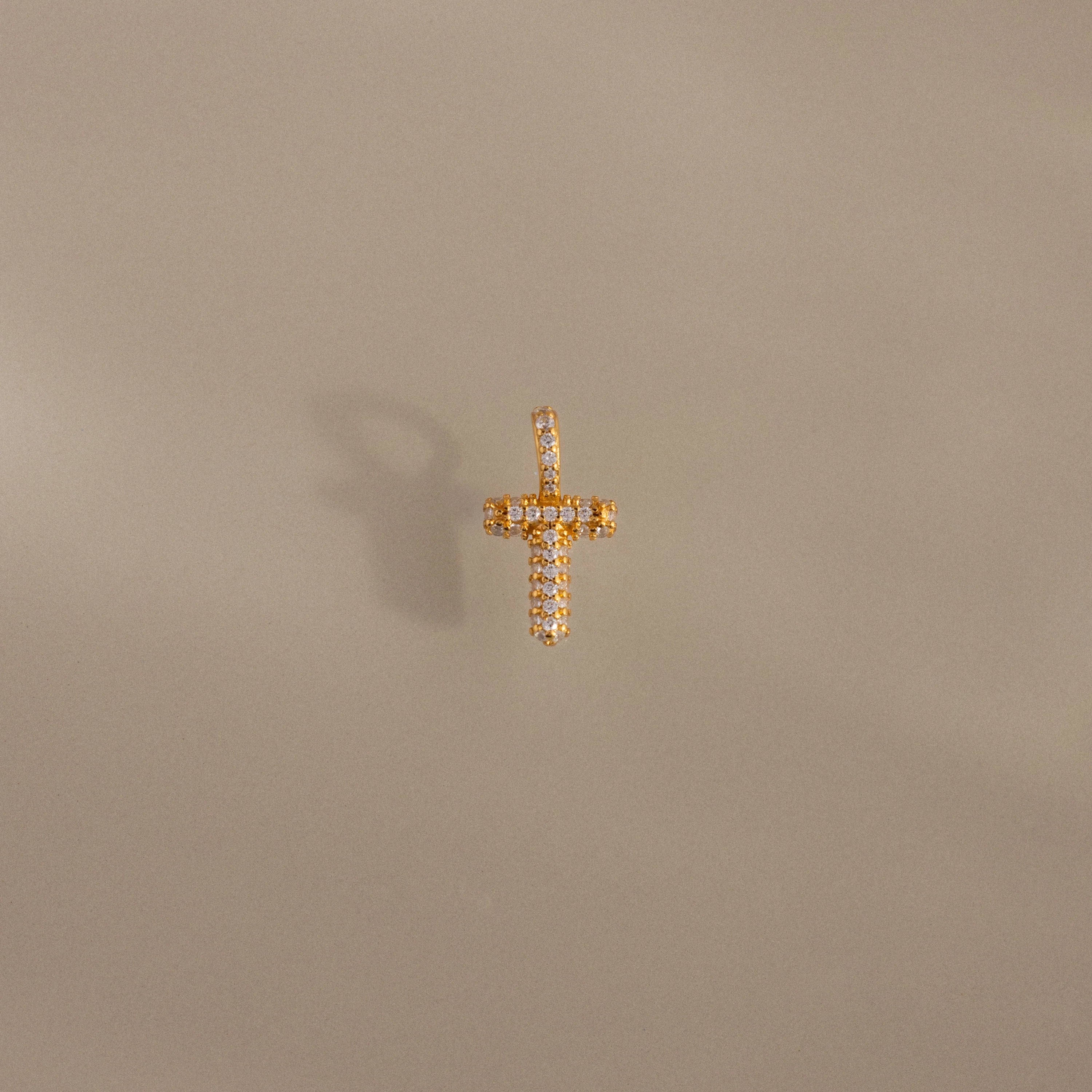 Diamond Pave Bubble Letter Charm Silver 18K Gold Plated