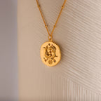 Zodiac Coin Necklace Silver 18K Gold Plated
