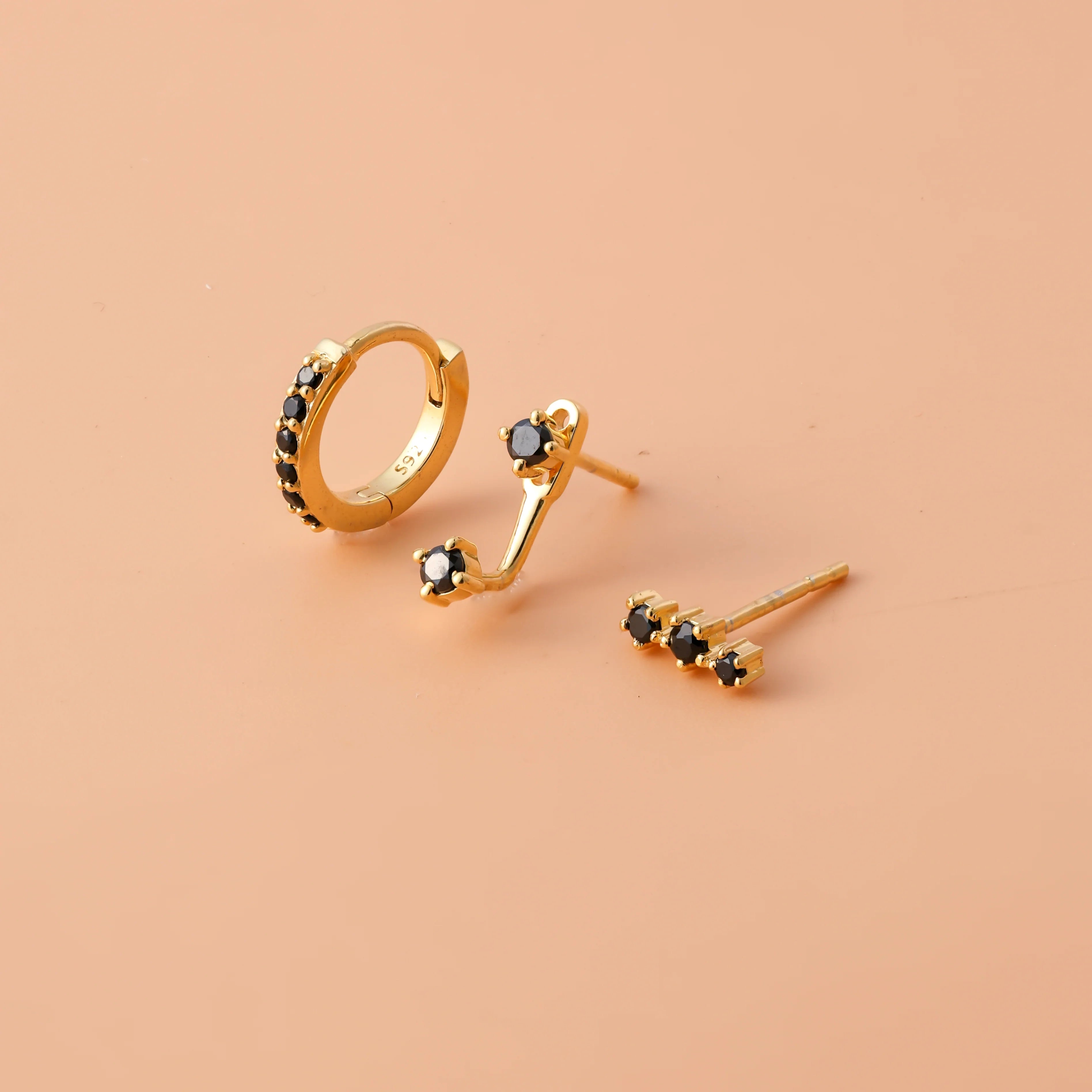 Black Diamond Earrings Set
