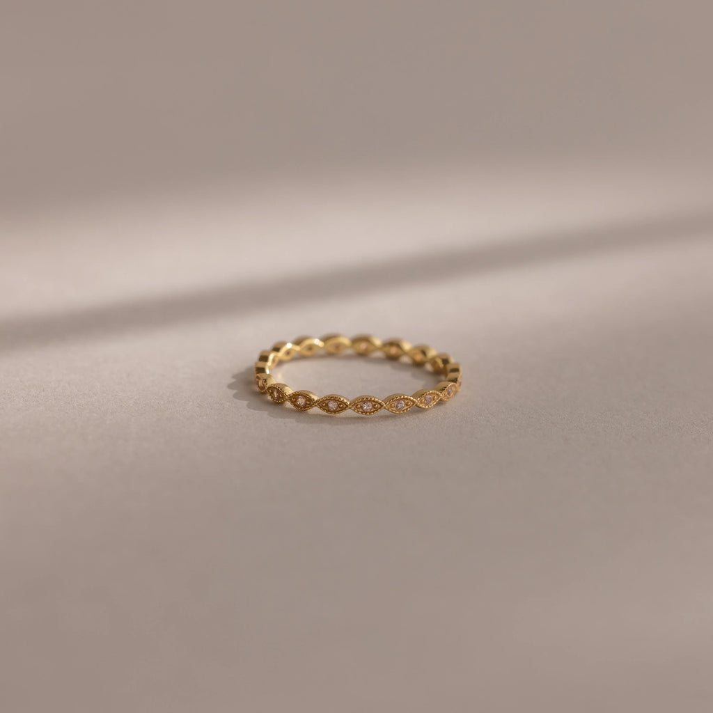 Dainty Marquise Birthstone Ring Silver 18K Gold Plated