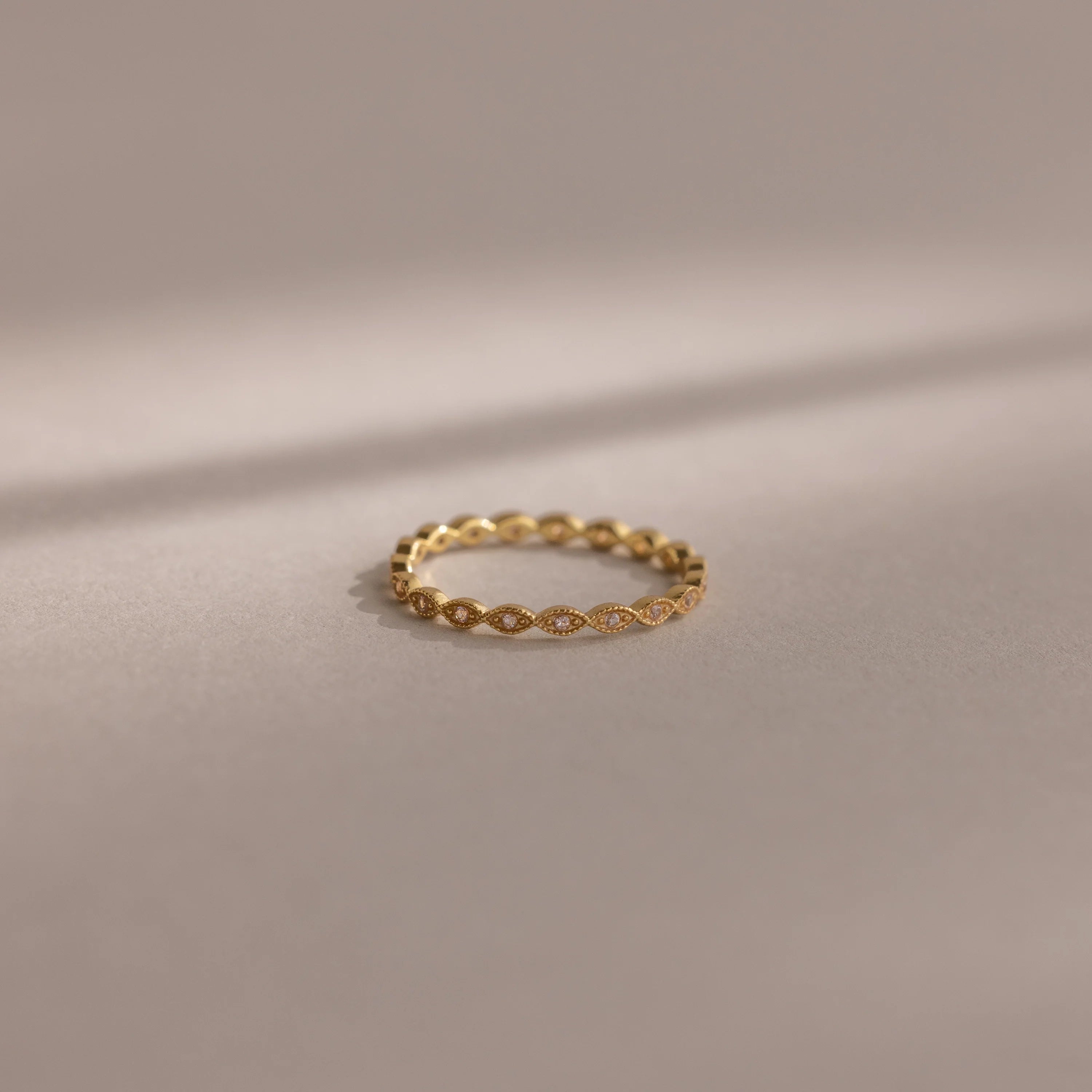 Dainty Marquise Birthstone Ring Silver 18K Gold Plated