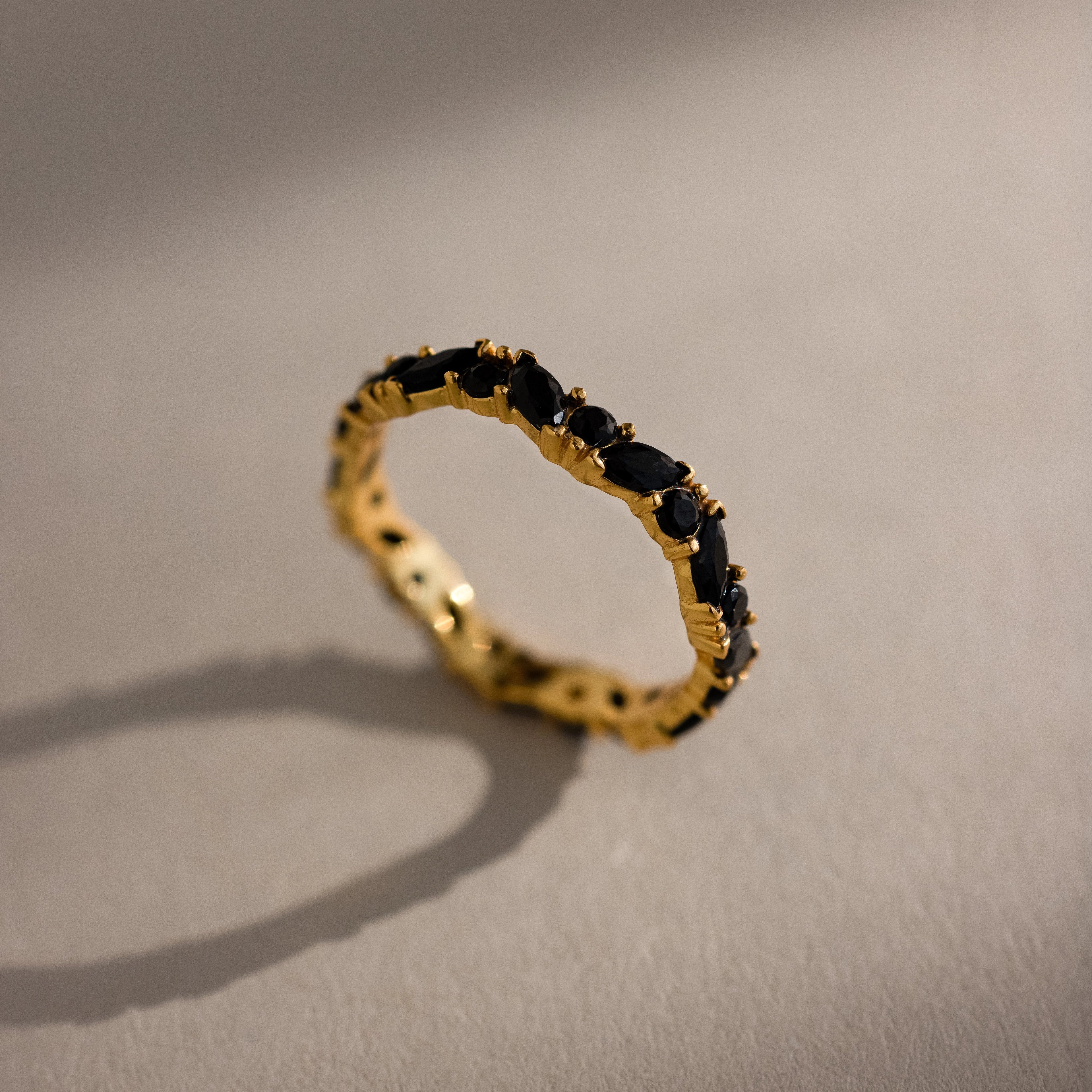 Staggered Marquise Birthstone Ring  Silver 18K Gold Plated