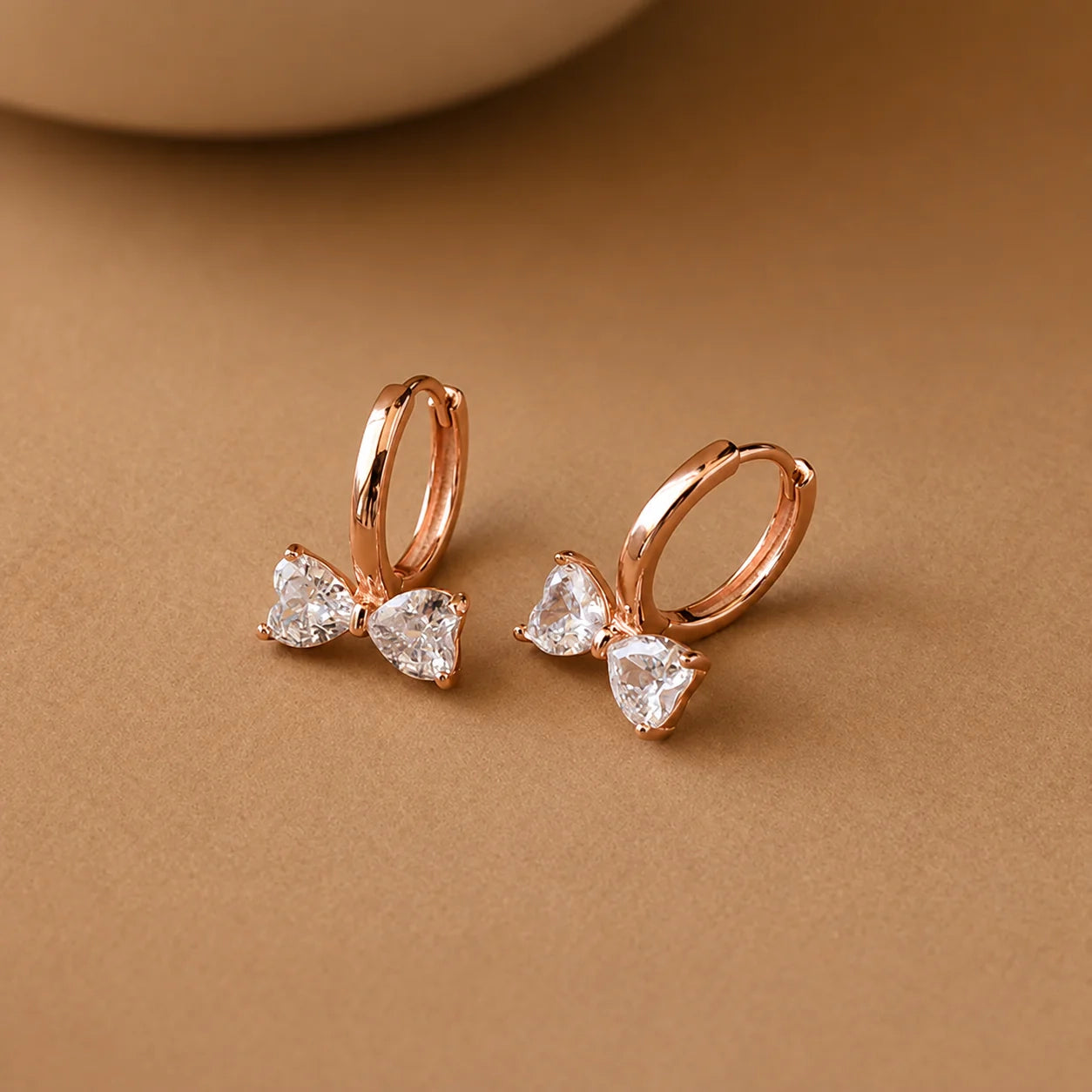 Diamond Bow Hug Earrings