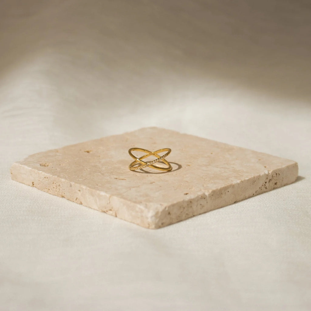 The Pave X Criss Cross Ring