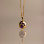 Mixed Birthstone Capsule Necklace Silver 18K Gold Plated