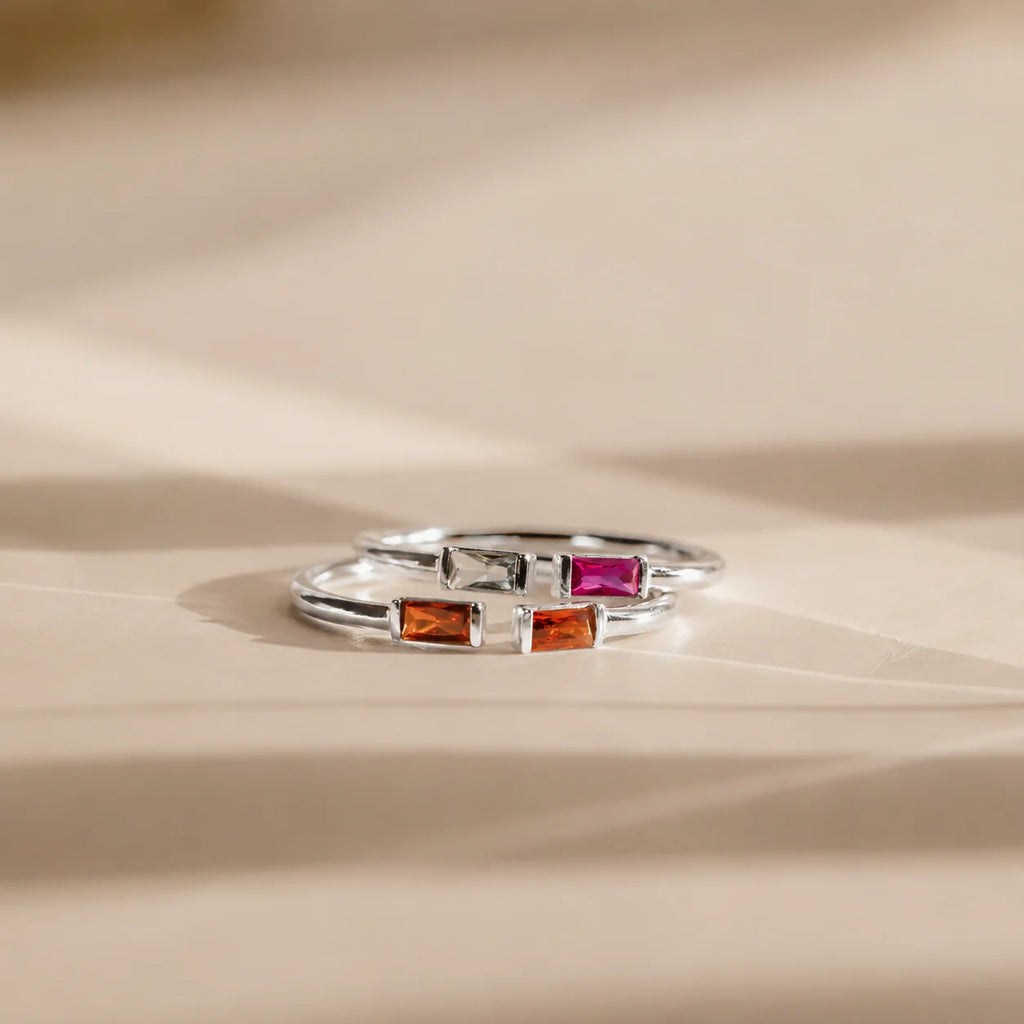 Duo Baguette Birthstone Ring