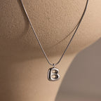 Bubble Letter Necklace Silver 18K Gold Plated
