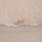 Dainty Birthstone Flatback Studs Silver 18K Gold Plated