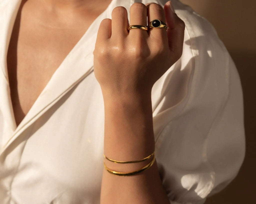 Modern Black Signet Ring