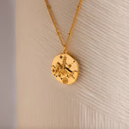 Zodiac Coin Necklace Silver 18K Gold Plated