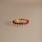 Lace Eternity Birthstone Ring Silver 18K Gold Plated