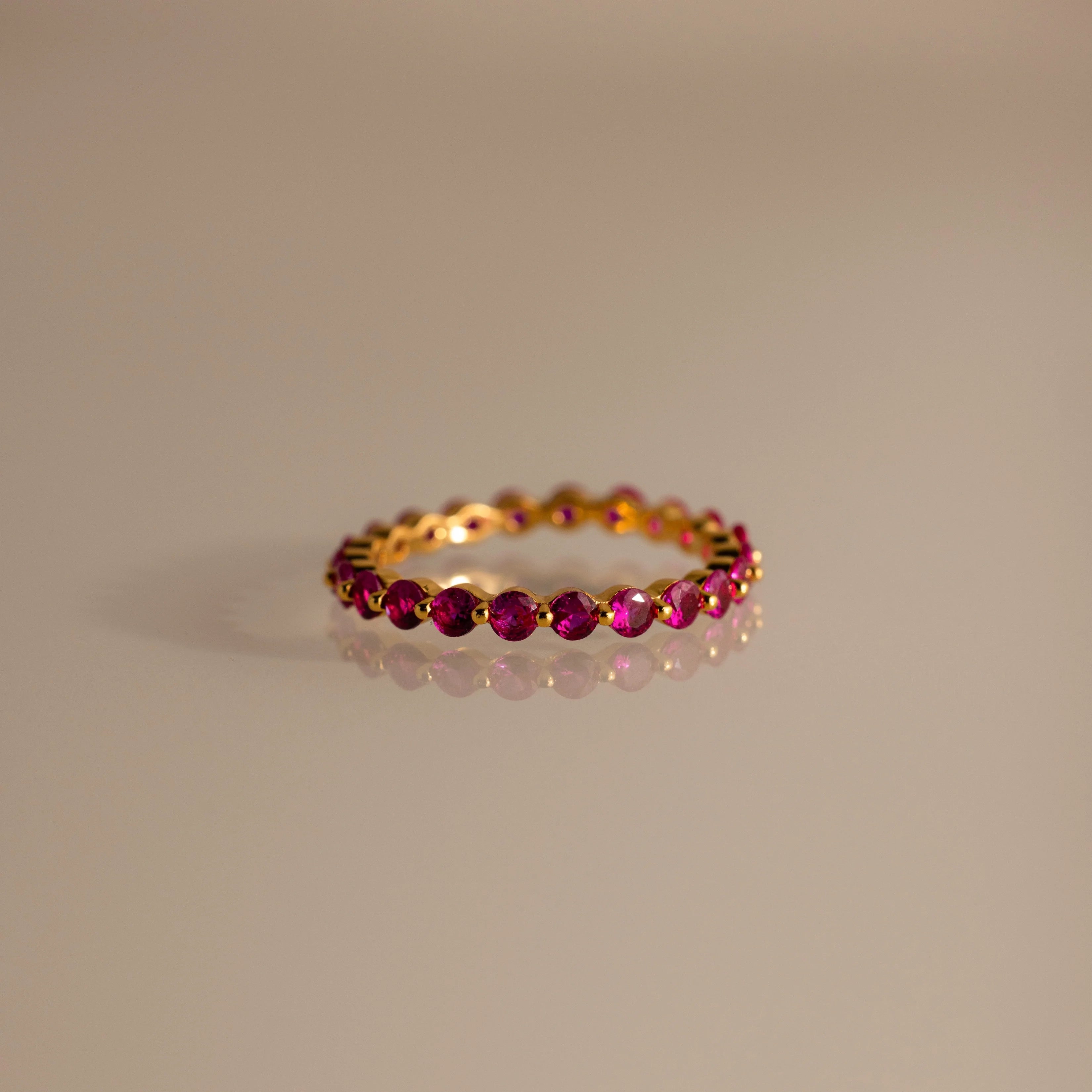 Lace Eternity Birthstone Ring Silver 18K Gold Plated