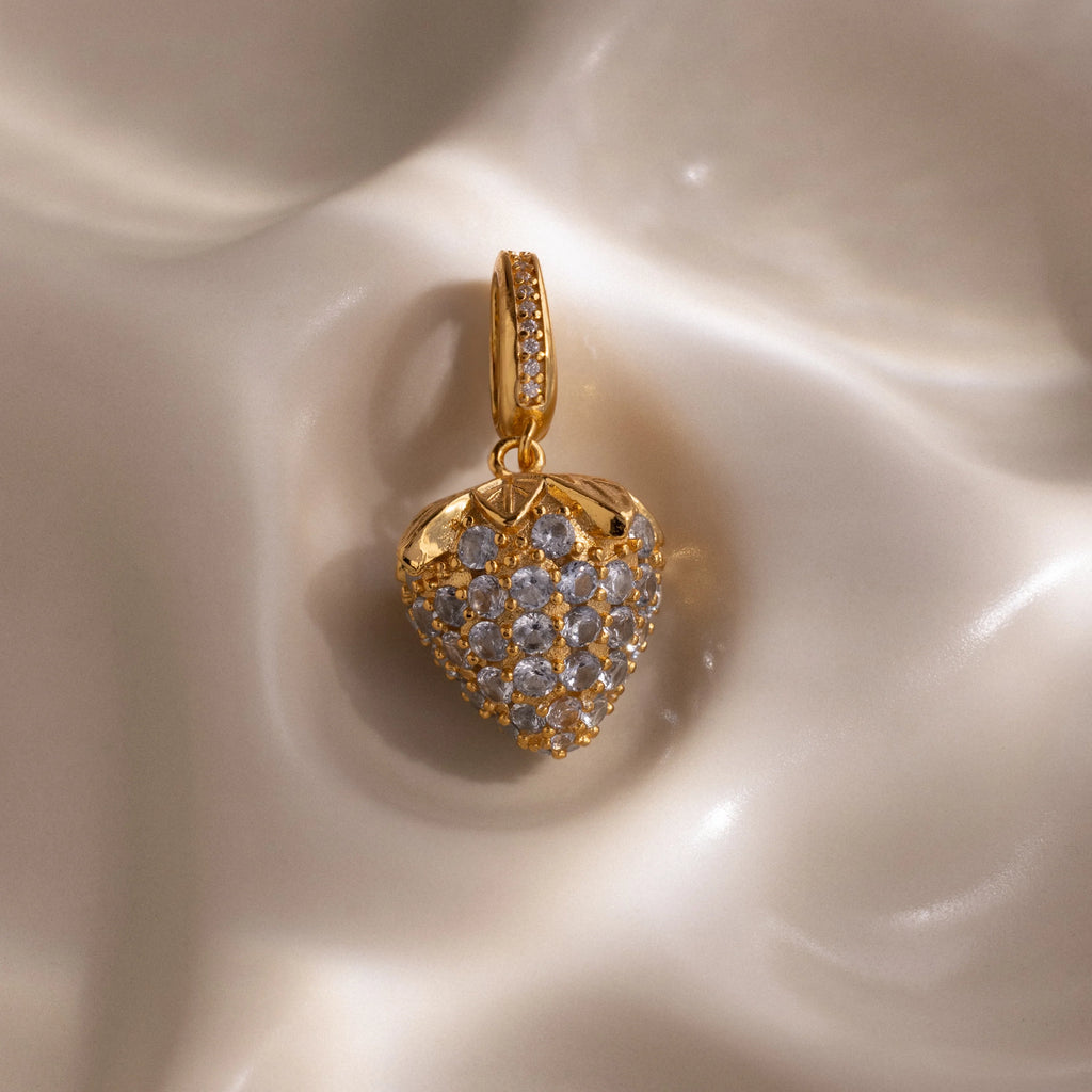 Birthstone Fruit Charm Silver 18K Gold Plated