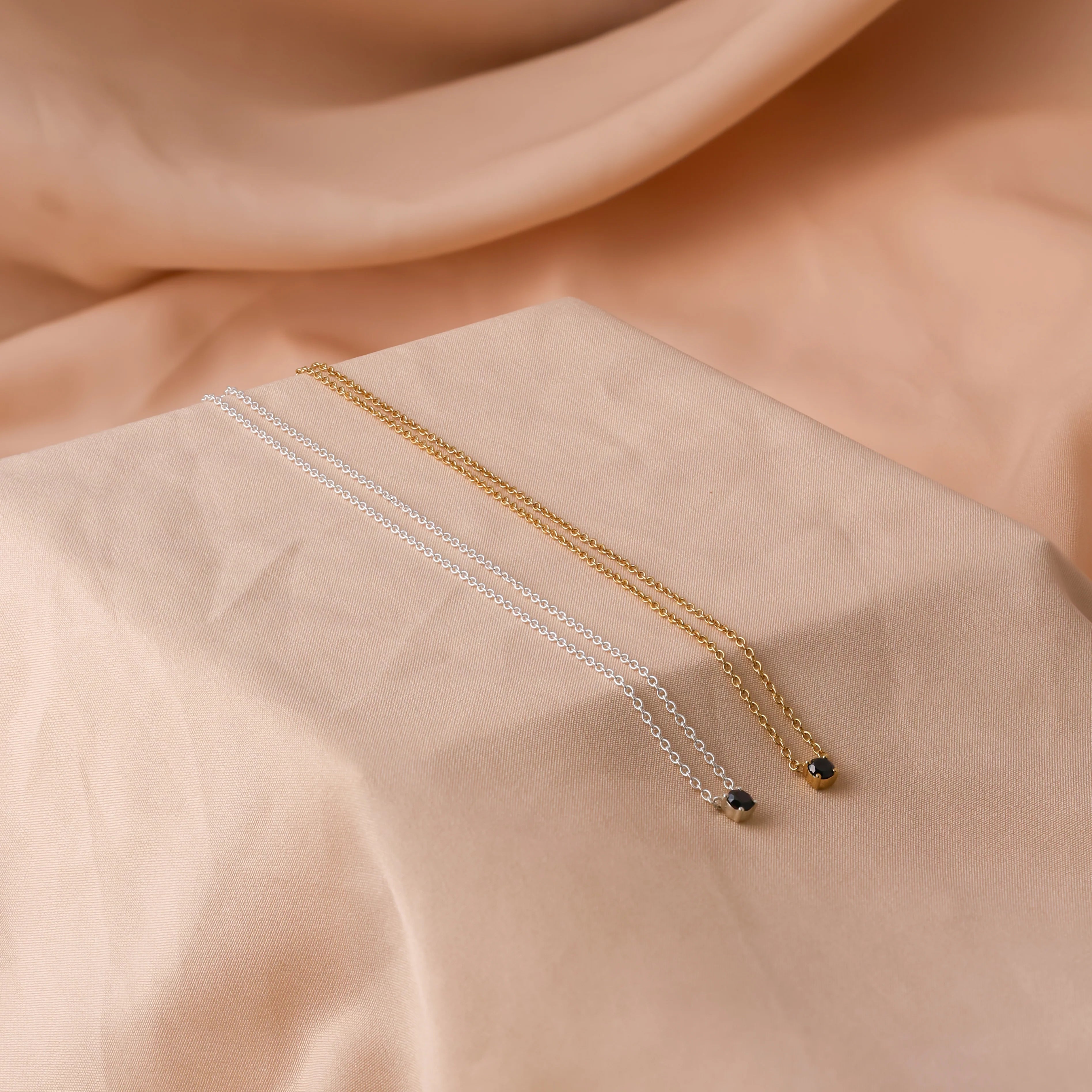 Onyx Dainty Diamond Necklace