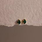 Birthstone Flatback Studs Silver 18K Gold Plated
