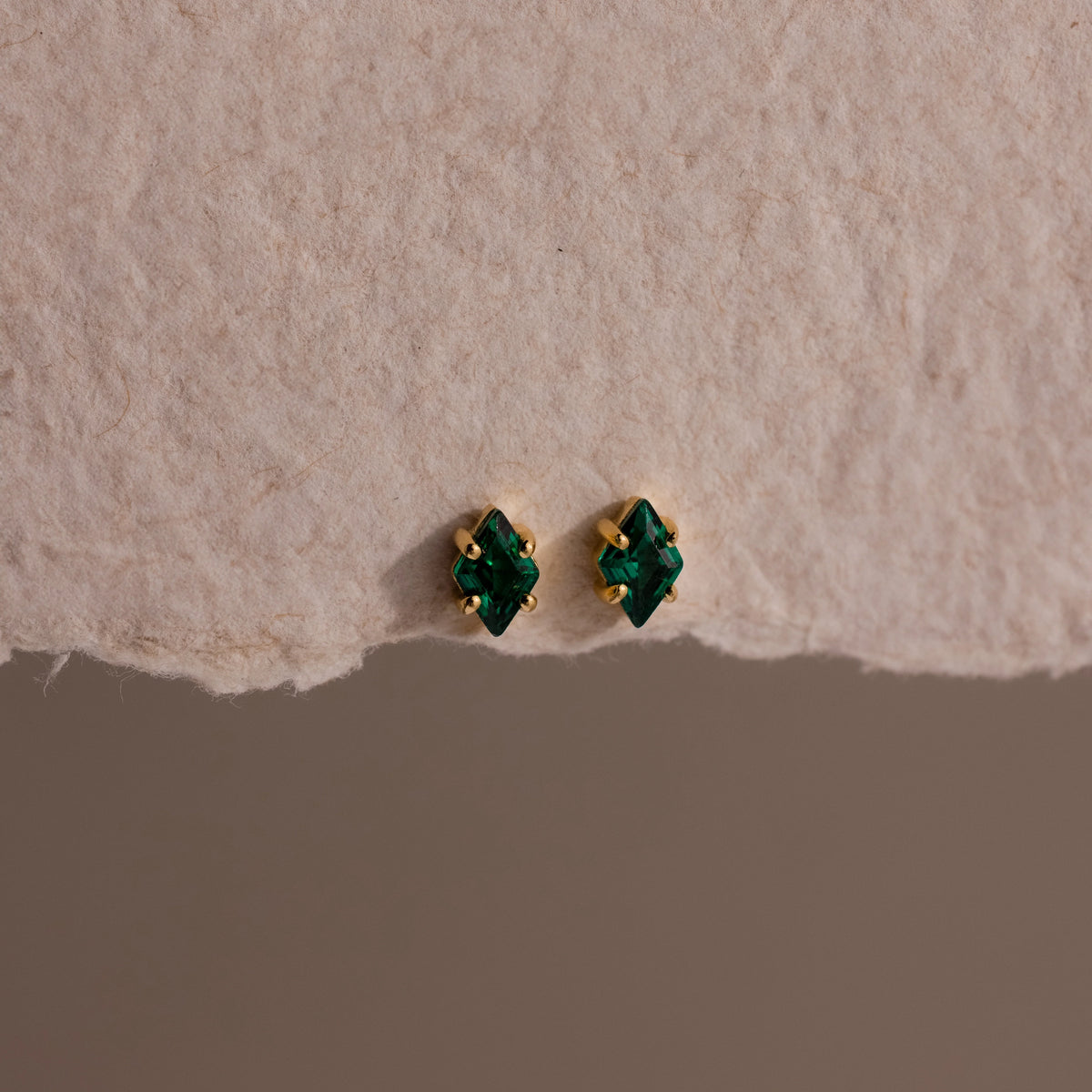 Birthstone Flatback Studs Silver 18K Gold Plated