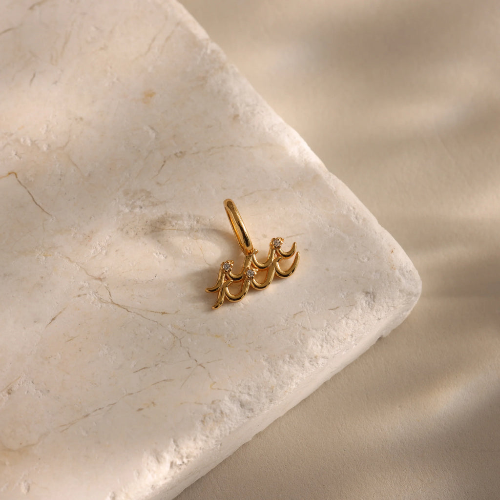 Zodiac Charm Silver 18K Gold Plated