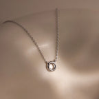 Dainty Bubble Letter Necklace Silver 18K Gold Plated