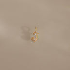 Diamond Pave Bubble Letter Charm Silver 18K Gold Plated