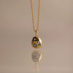 Mixed Birthstone Capsule Necklace Silver 18K Gold Plated