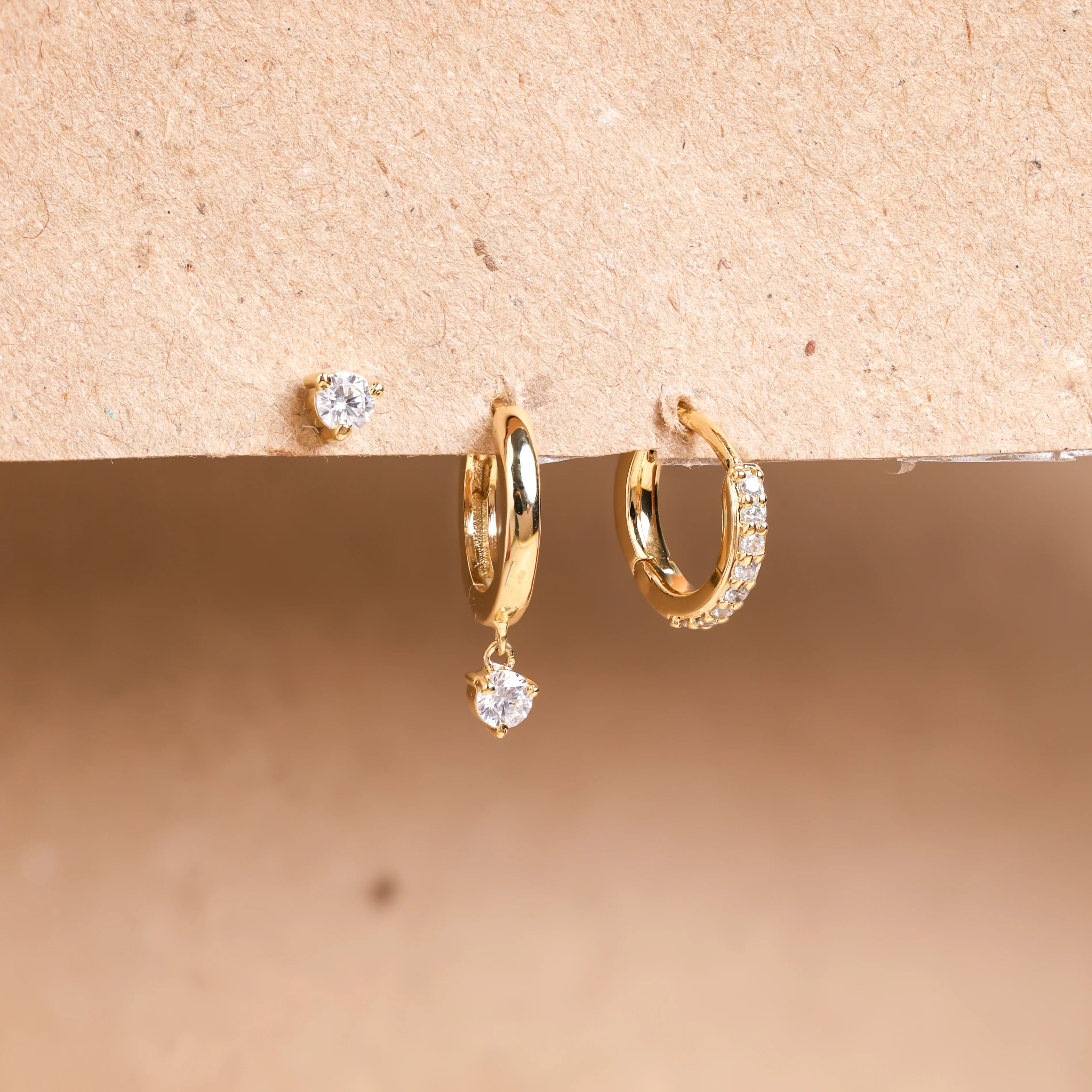 Classic Diamond Earrings Set