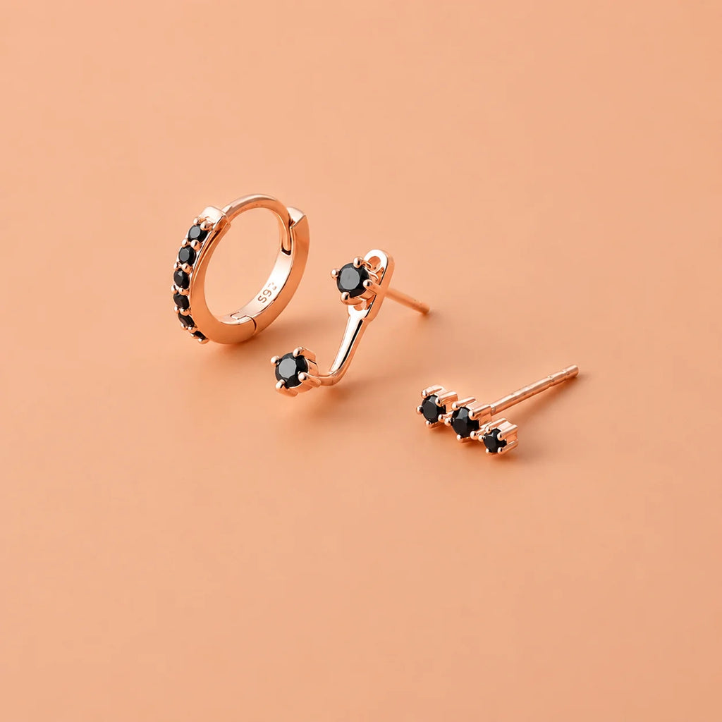 Black Diamond Earrings Set