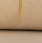 North Star Birthstone Signet Charm Necklace Silver 18K Gold Plated