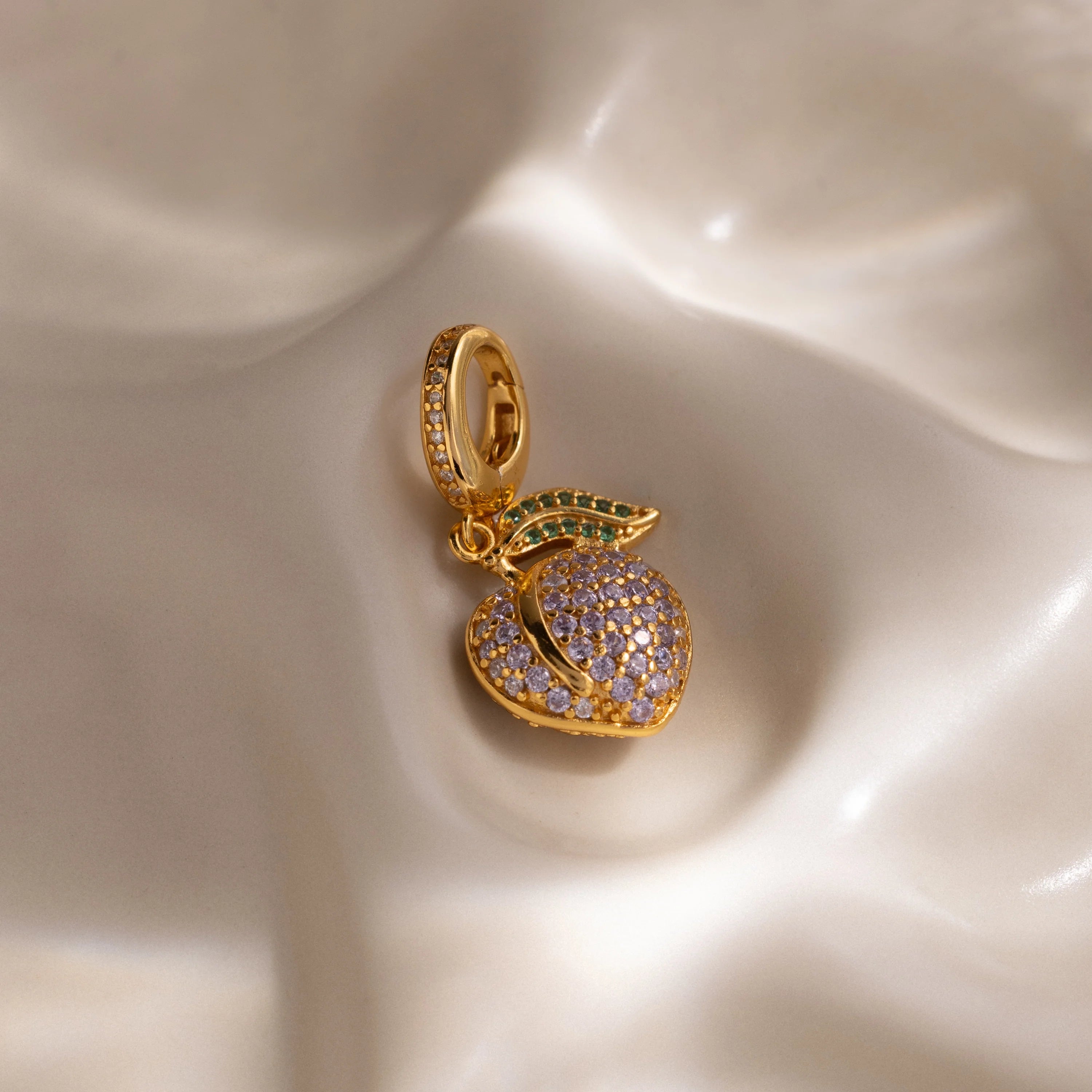 Birthstone Fruit Charm Silver 18K Gold Plated