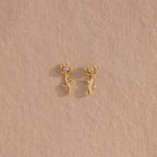 Birth Flower Stud Earrings Silver 18K Gold Plated