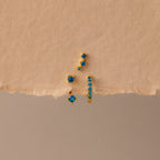 Opal Earring Trio Set Silver 18K Gold Plated