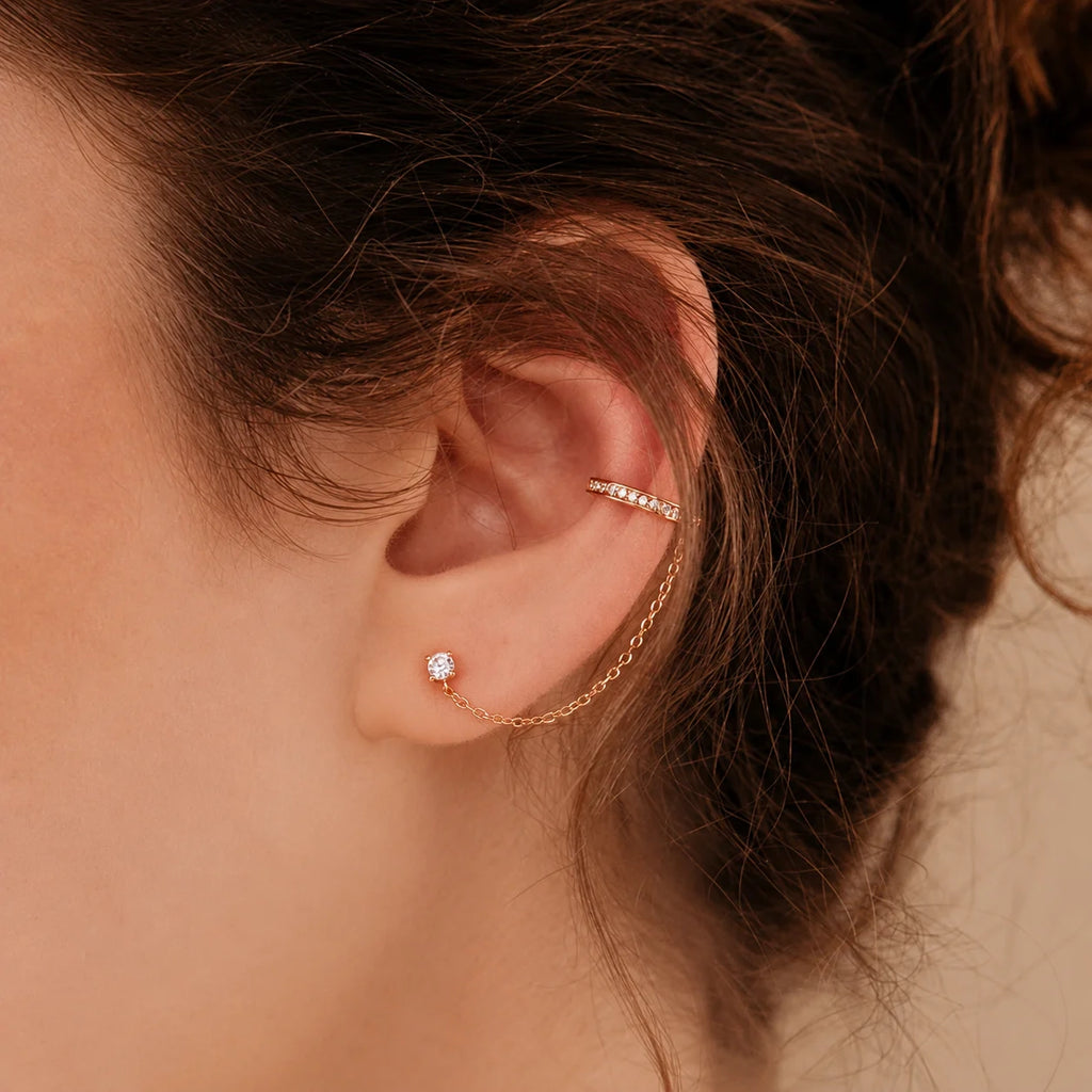 Pave Chain Ear Cuffs