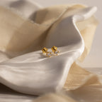 Dainty Birthstone Flatback Studs Silver 18K Gold Plated
