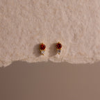Diamond Birthstone Duo Flatback Studs Silver 18K Gold Plated