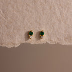 Diamond Birthstone Duo Flatback Studs Silver 18K Gold Plated