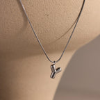 Bubble Letter Necklace Silver 18K Gold Plated