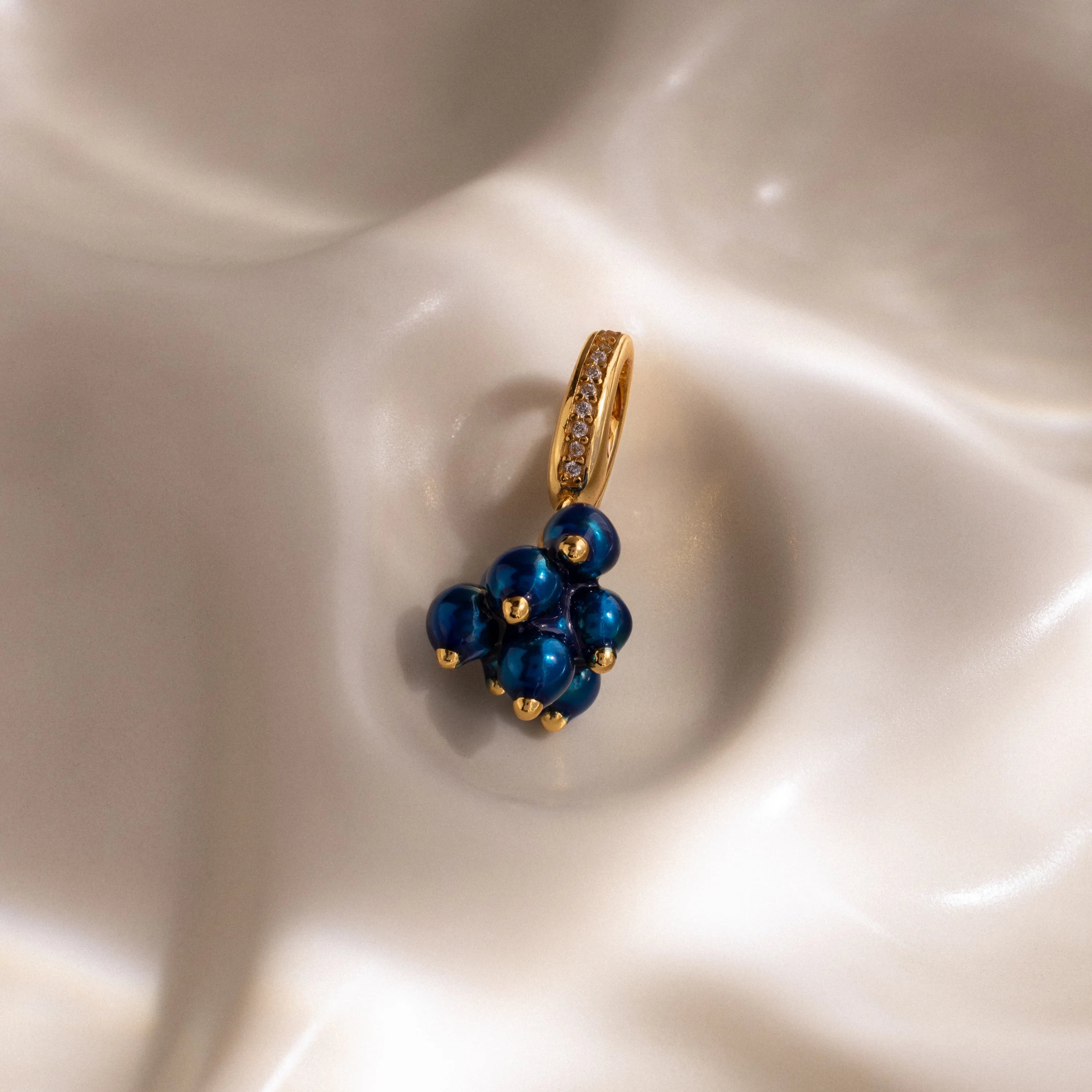 Birthstone Fruit Charm Silver 18K Gold Plated