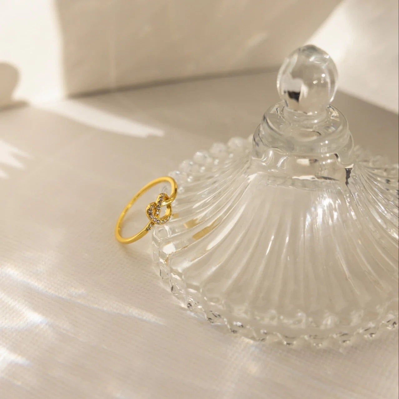 Eternal Love: Diamond Heart Knot Ring