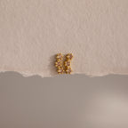 Birthstone Cluster Flatback Studs Silver 18K Gold Plated