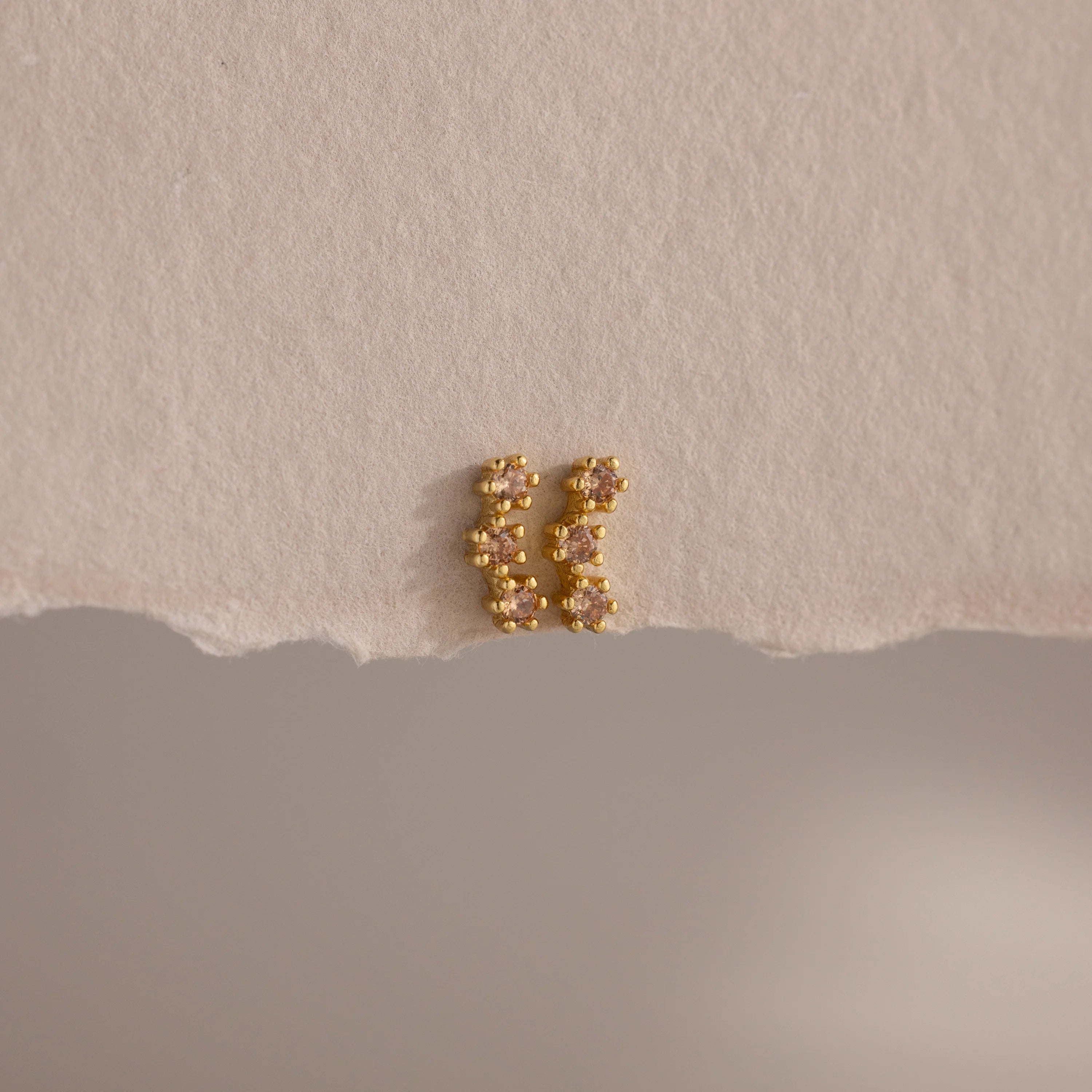 Birthstone Cluster Flatback Studs Silver 18K Gold Plated