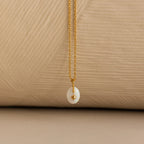 North Star Birthstone Signet Charm Necklace Silver 18K Gold Plated