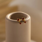 Birthstone Drop Studs  Silver 18K Gold Plated