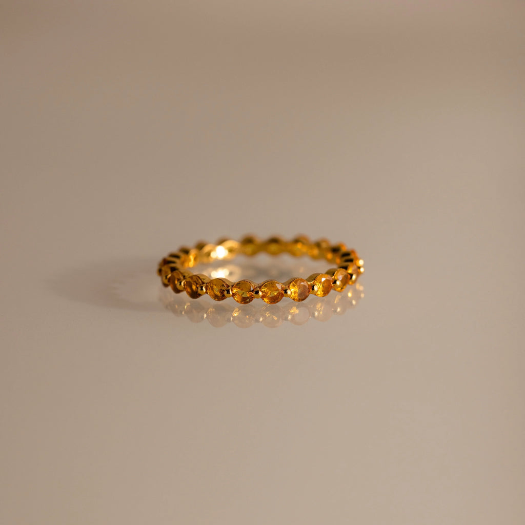 Lace Eternity Birthstone Ring Silver 18K Gold Plated