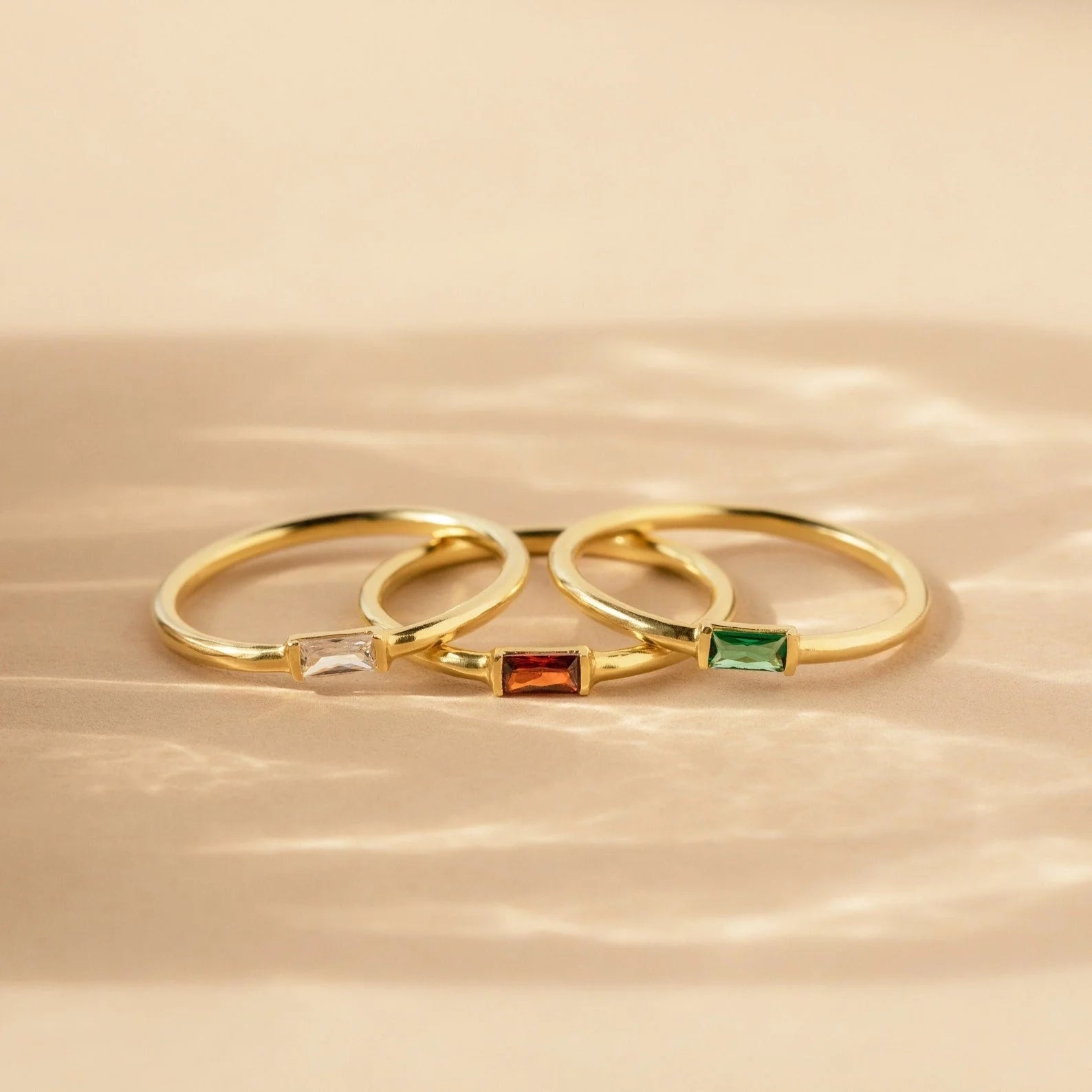 Custom Baguette Birthstone Ring