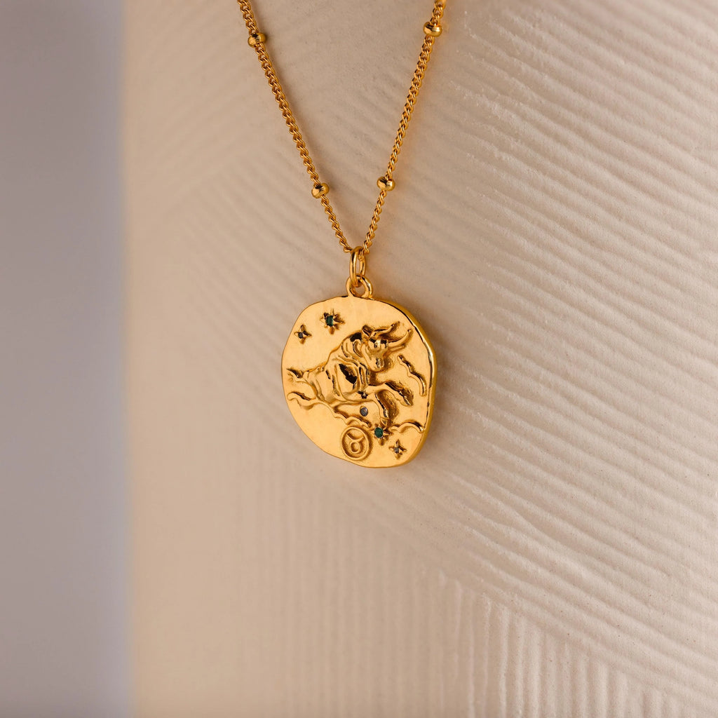 Zodiac Coin Necklace Silver 18K Gold Plated