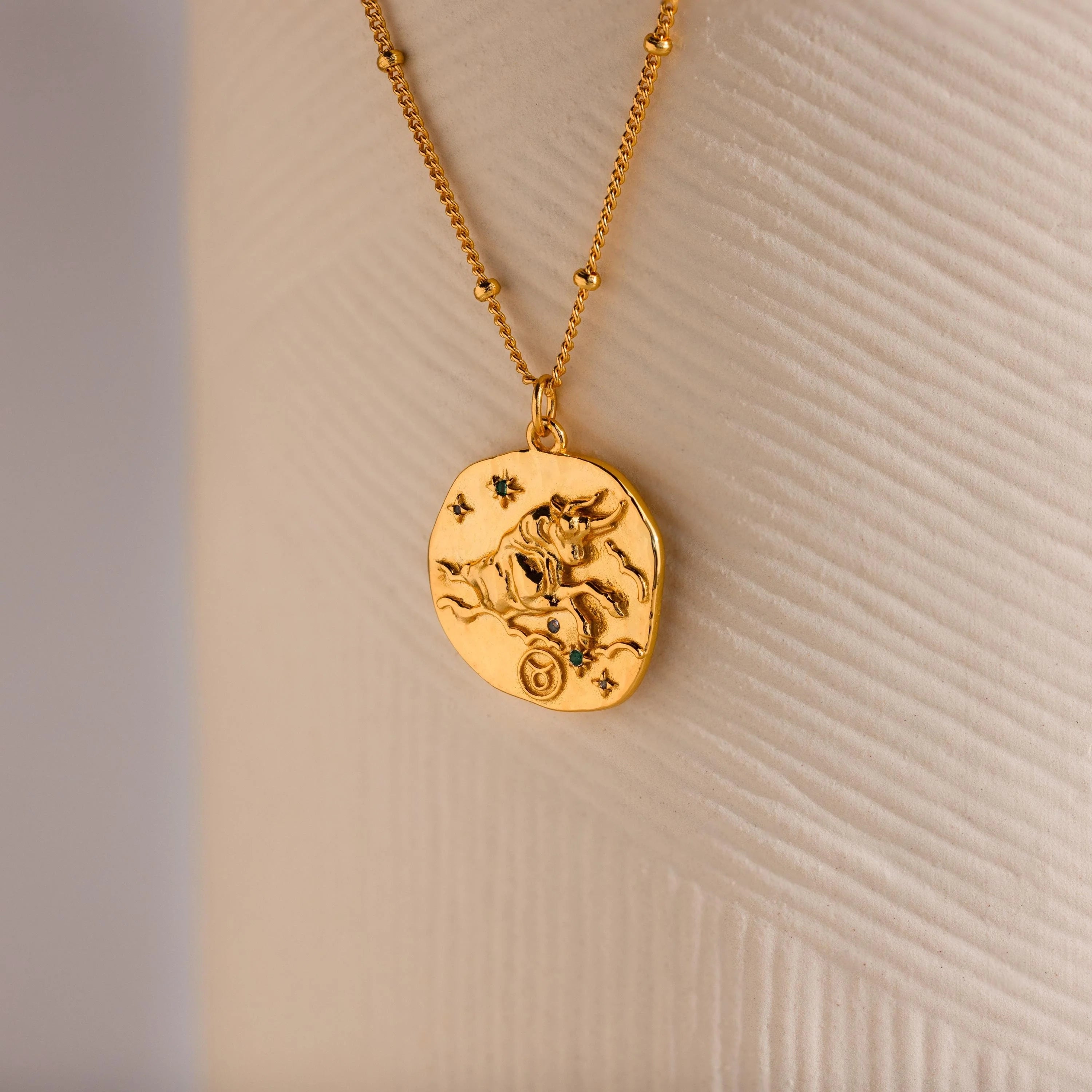 Zodiac Coin Necklace Silver 18K Gold Plated