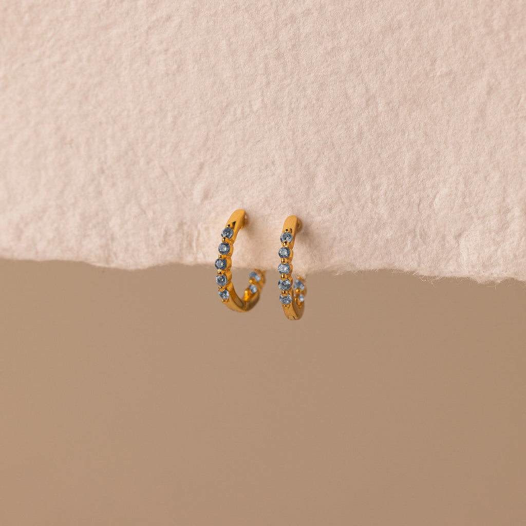 Inside Out Birthstone Huggies Silver 18K Gold Plated