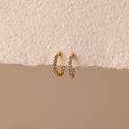 Inside Out Birthstone Huggies Silver 18K Gold Plated