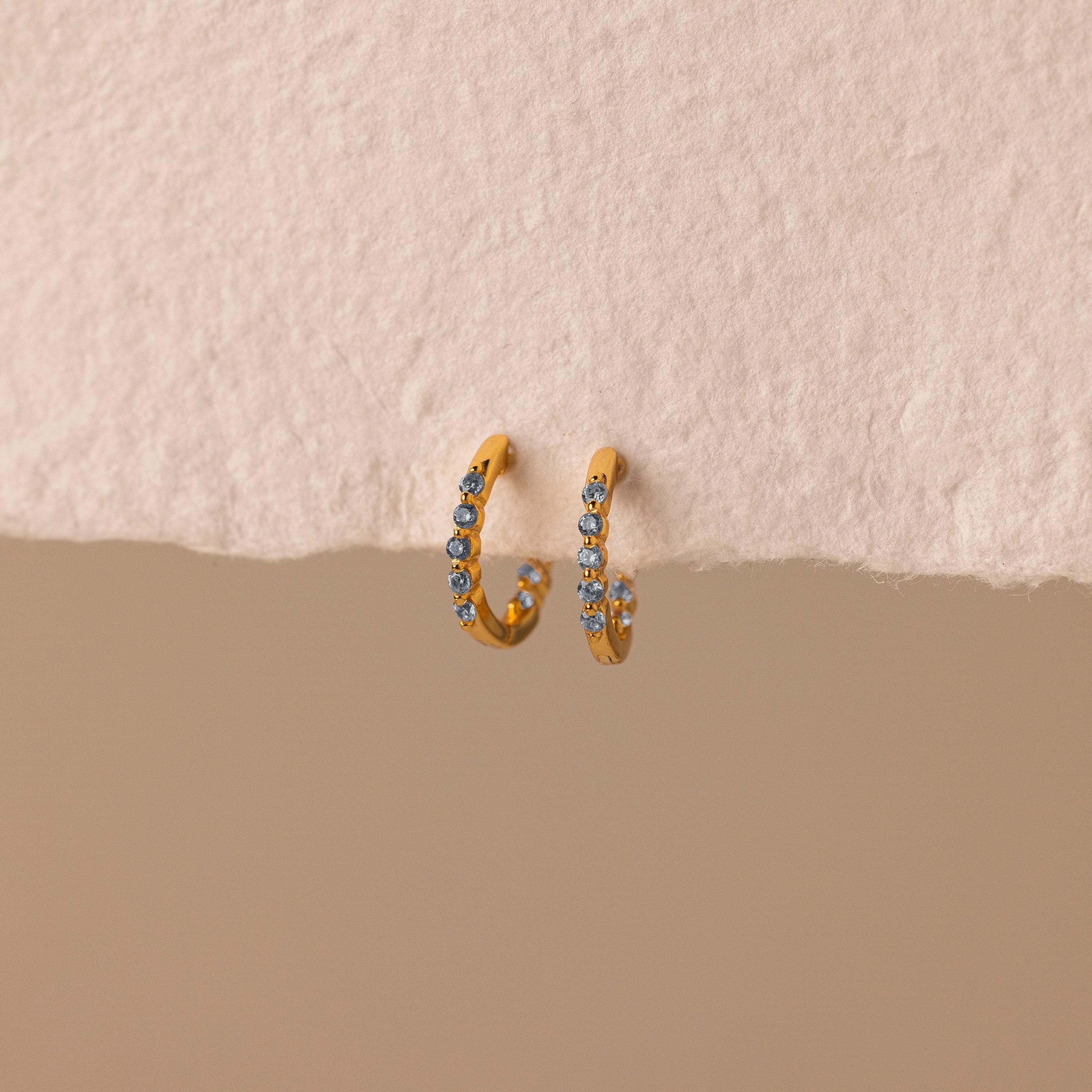 Inside Out Birthstone Huggies Silver 18K Gold Plated