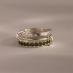 Birthstone Triple Eternity Band Ring Set Silver 18K Gold Plated